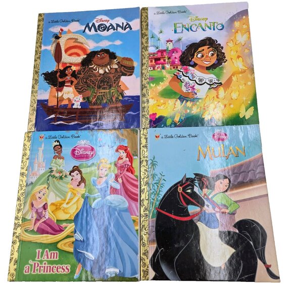 Disney Little Golden Books Lot Hard Cover Moana Encanto Princess Mulan Read - Picture 1 of 16